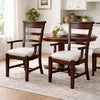 Reggie Armchair Set of 2 | Mocha Brown Mahogany Wood | White Padded Seat