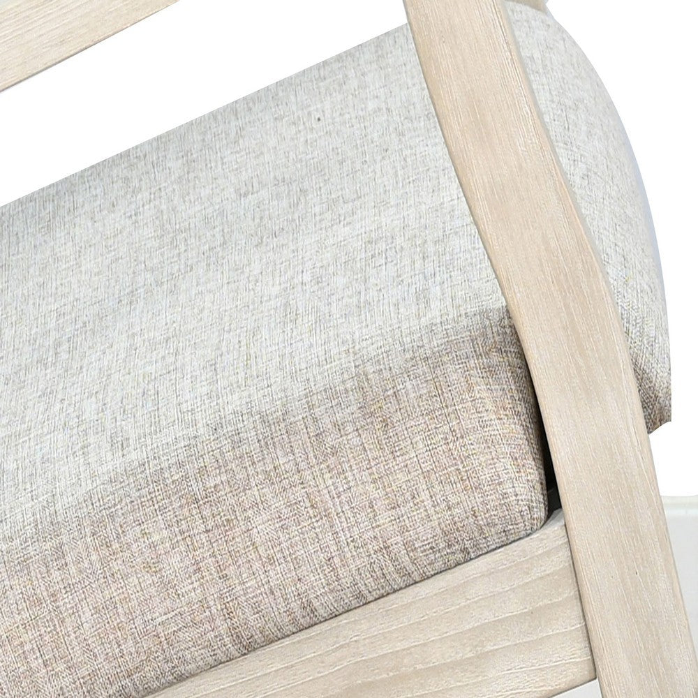 Keza Rocking Chair | Padded Seat | Light Gray Mindi Wood Frame
