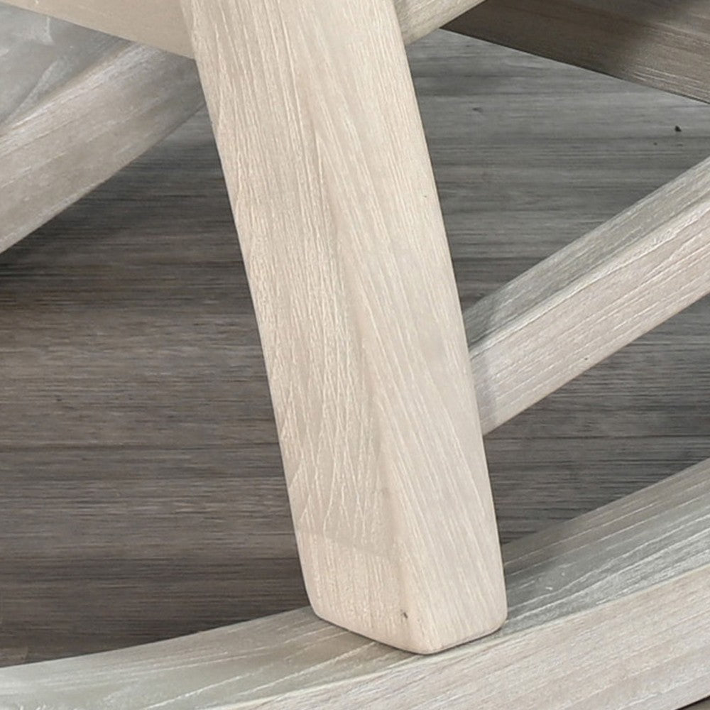 Keza Rocking Chair | Padded Seat | Light Gray Mindi Wood Frame