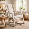 Keza Rocking Chair | Padded Seat | Light Gray Mindi Wood Frame