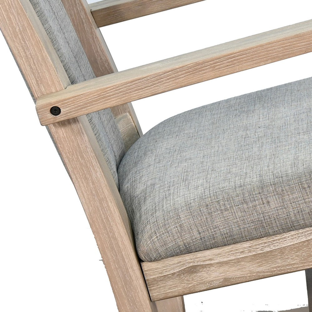 Keza Rocking Chair | Gray Padded Seat | Wheat Brown Mindi Wood Frame