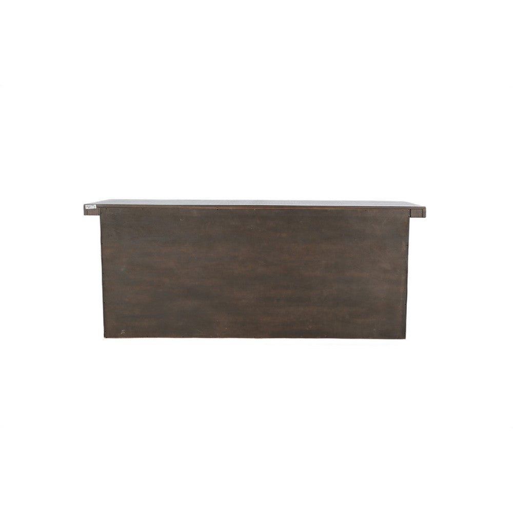 Wedy Sideboard Dining Server | 4 Door Cabinet | 86" Brown Mahogany Wood