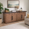Wedy Sideboard Dining Server | 4 Door Cabinet | 86" Brown Mahogany Wood