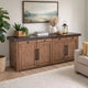 Wedy Sideboard Dining Server | 4 Door Cabinet | 86" Brown Mahogany Wood