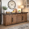 Wedy Sideboard Dining Server | 4 Door Cabinet | 86" Brown Mahogany Wood