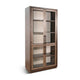 Wedy Curio Cabinet | Glass Doors | 86" Brown Finish Mahogany Wood