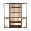 Wedy Curio Cabinet | Glass Doors | 86" Brown Finish Mahogany Wood
