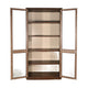 Wedy Curio Cabinet | Glass Doors | 86" Brown Finish Mahogany Wood