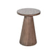 Myro Accent Table | 13" Round Top with Cone Base | Buckskin Brown Mahogany Wood