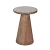 Myro Accent Table | 13" Round Top with Cone Base | Buckskin Brown Mahogany Wood