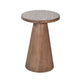 Myro Accent Table | 13" Round Top with Cone Base | Buckskin Brown Mahogany Wood