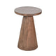 Myro Accent Table | 13" Round Top with Cone Base | Buckskin Brown Mahogany Wood