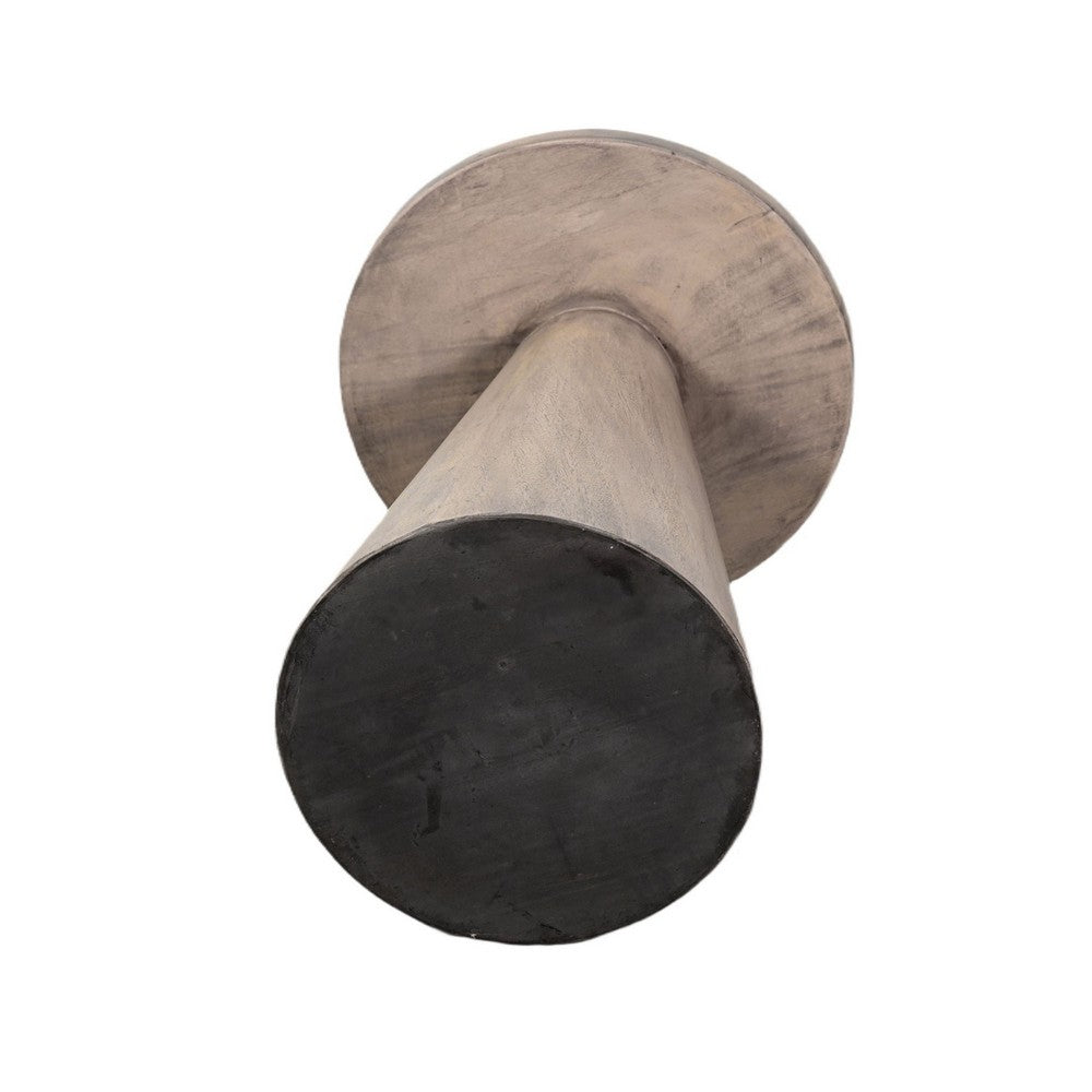 Myro Accent Table | 13" Round Top with Cone Base | Hazelnut Brown Mahogany Wood