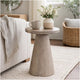Myro Accent Table | 13" Round Top with Cone Base | Hazelnut Brown Mahogany Wood
