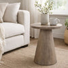 Myro Accent Table | 13" Round Top with Cone Base | Hazelnut Brown Mahogany Wood