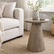 Myro Accent Table | 13" Round Top with Cone Base | Hazelnut Brown Mahogany Wood
