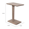 Meya Side End Drink Table | 18" Top | C Base Accent | Oak Grove Brown