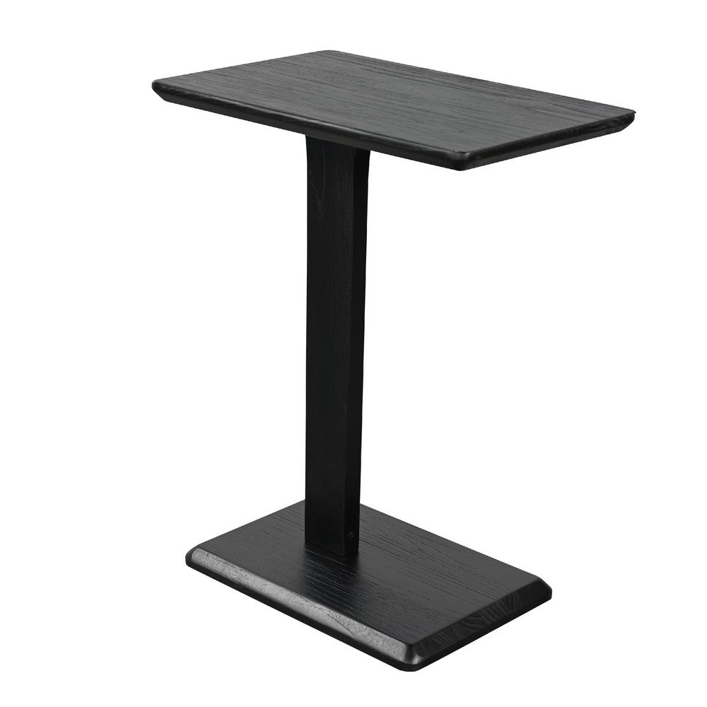 Meya Side End Drink Table | 18" Top with C Base Accent | Umbra Black