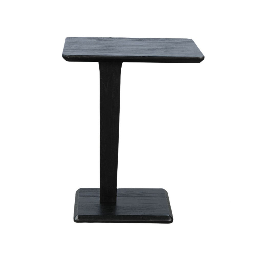 Meya Side End Drink Table | 18" Top with C Base Accent | Umbra Black
