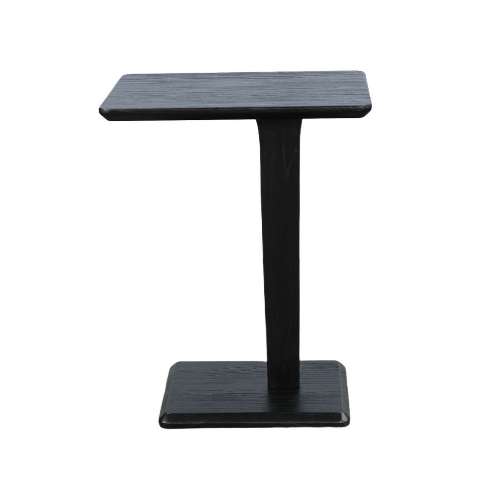 Meya Side End Drink Table | 18" Top with C Base Accent | Umbra Black