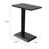 Meya Side End Drink Table | 18" Top with C Base Accent | Umbra Black