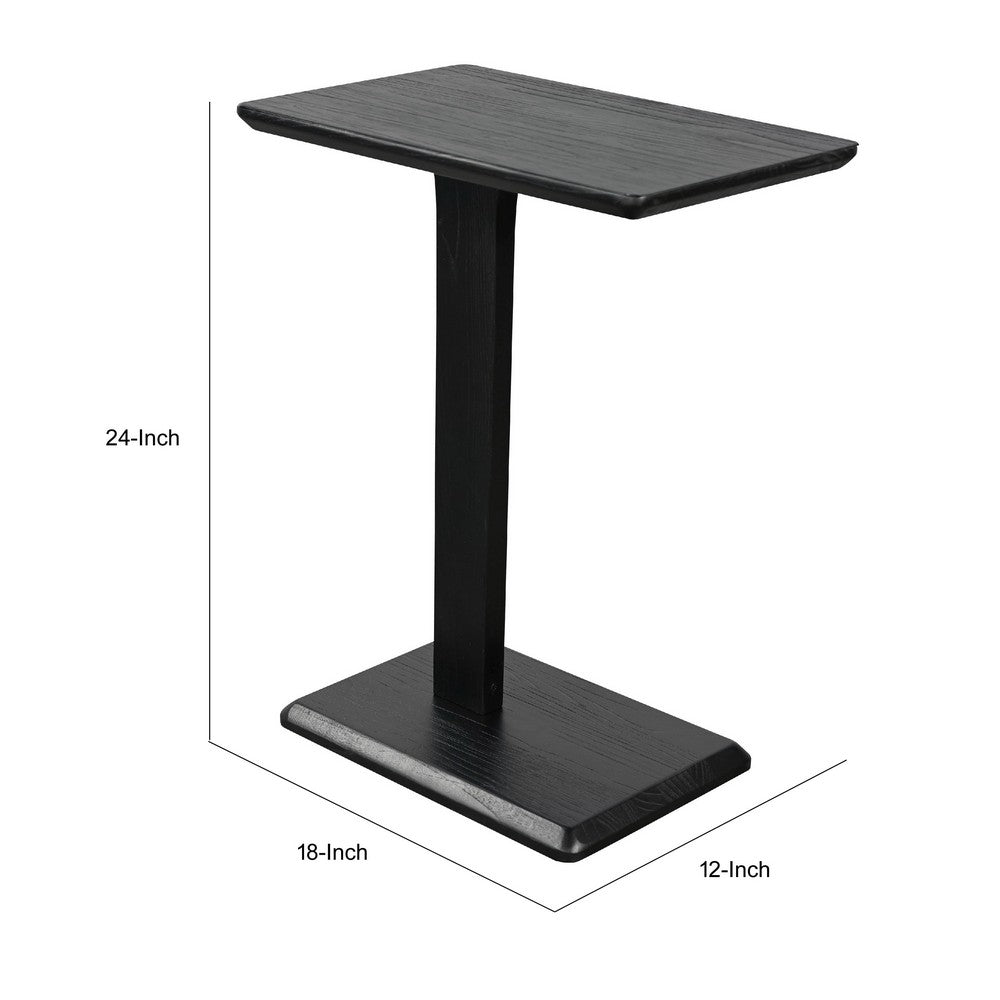 Meya Side End Drink Table | 18" Top with C Base Accent | Umbra Black