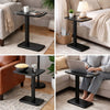Meya Side End Drink Table | 18" Top with C Base Accent | Umbra Black