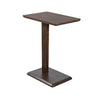 Meya Side End Drink Table | 18" Top with C Base Accent | Walnut Brown