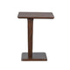 Meya Side End Drink Table | 18" Top with C Base Accent | Walnut Brown