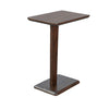 Meya Side End Drink Table | 18" Top with C Base Accent | Walnut Brown