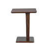 Meya Side End Drink Table | 18" Top with C Base Accent | Walnut Brown