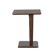 Meya Side End Drink Table | 18" Top with C Base Accent | Walnut Brown