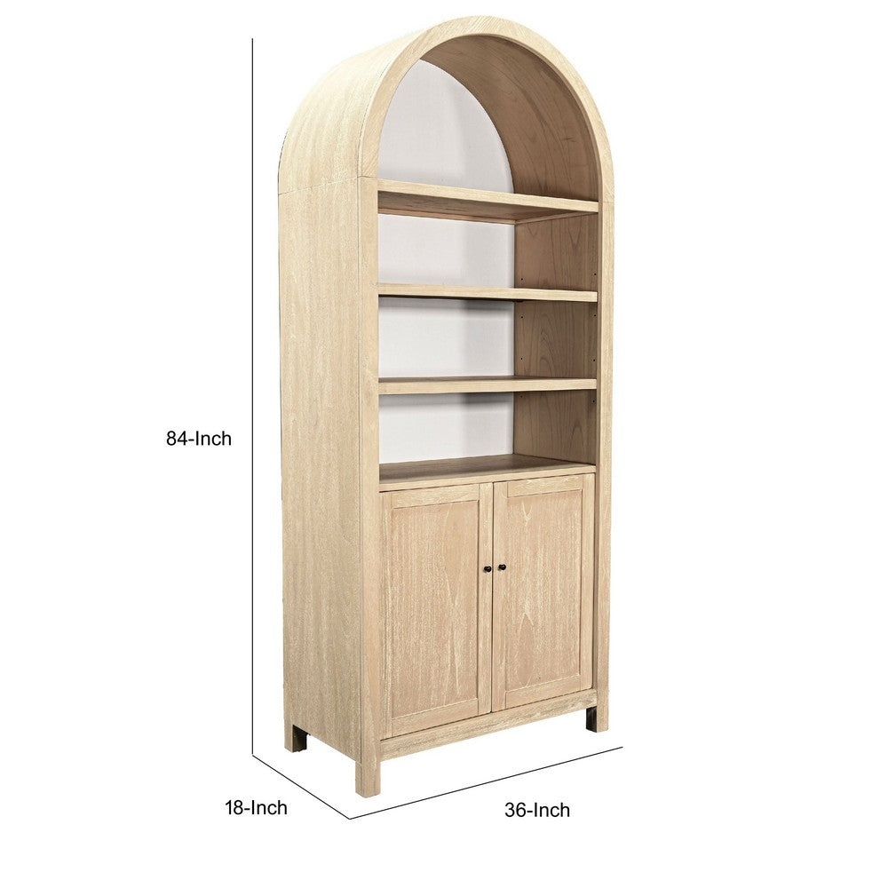 Curio Display Cabinet | Hampton Brown | 84" Arch Wood Frame