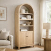 Curio Display Cabinet | Hampton Brown | 84" Arch Wood Frame