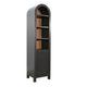 Seza Curio Cabinet | 18" Narrow Design | 72" Black Arched Frame