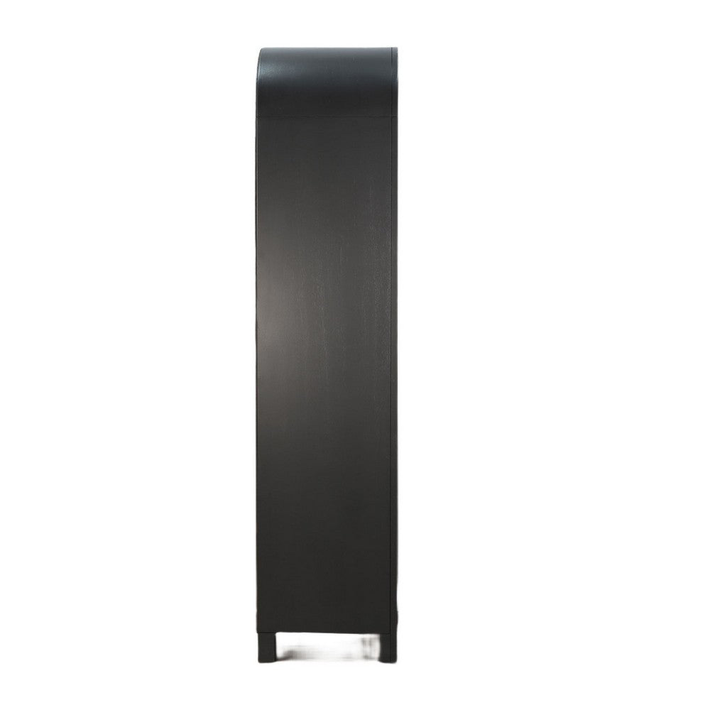 Seza Curio Cabinet | 18" Narrow Design | 72" Black Arched Frame