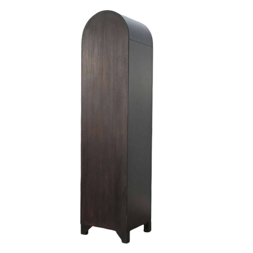 Seza Curio Cabinet | 18" Narrow Design | 72" Black Arched Frame
