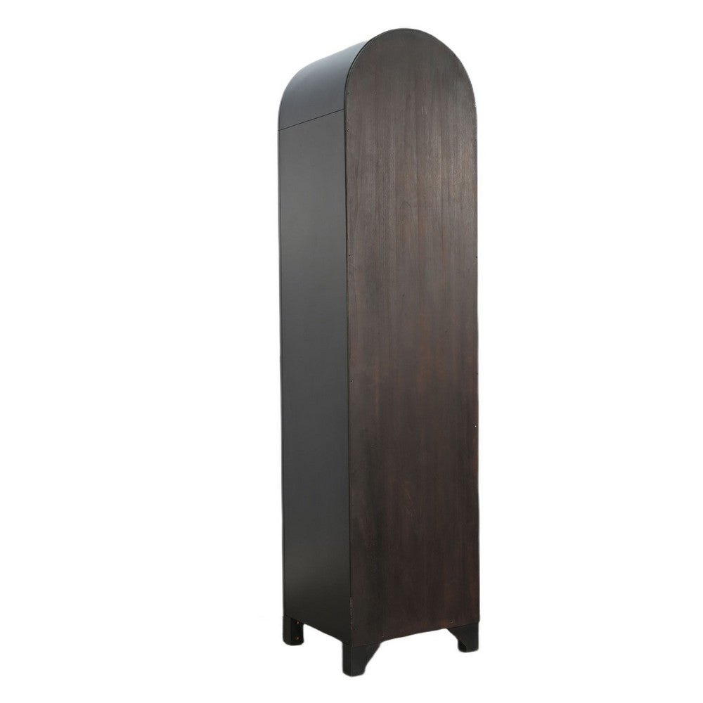 Seza Curio Cabinet | 18" Narrow Design | 72" Black Arched Frame