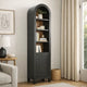 Seza Curio Cabinet | 18" Narrow Design | 72" Black Arched Frame
