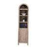 Seza Curio Cabinet | 18" Narrow Design | 72" Wheat Brown Arched Frame