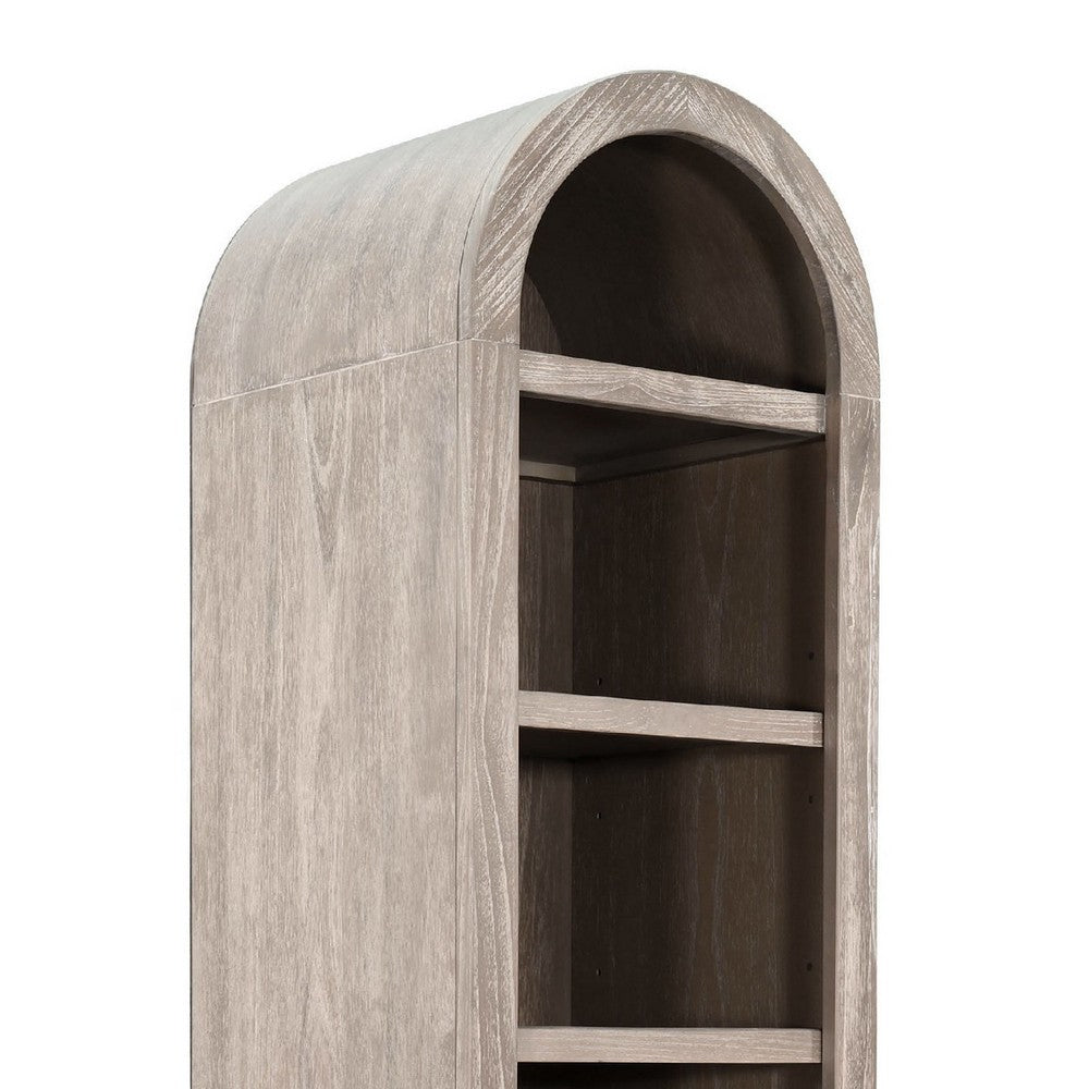 Seza Curio Cabinet | 18" Narrow Design | 72" Wheat Brown Arched Frame
