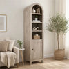 Seza Curio Cabinet | 18" Narrow Design | 72" Wheat Brown Arched Frame