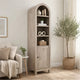 Seza Curio Cabinet | 18" Narrow Design | 72" Wheat Brown Arched Frame