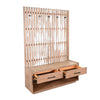 Elizeh Hall Tree Coat Rack with Bench | 2 Drawers | 72" Desert Brown