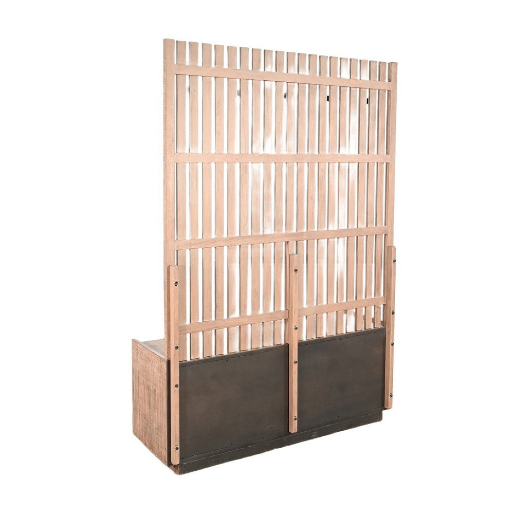 Elizeh Hall Tree Coat Rack with Bench | 2 Drawers | 72" Desert Brown