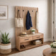 Elizeh Hall Tree Coat Rack with Bench | 2 Drawers | 72" Desert Brown