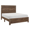 Queen Size Bedroom Set, Brown Finish, Panel Design, 2-Piece Set with Bed and Nightstand