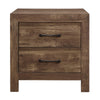 Queen Size Bedroom Set, Brown Finish, Panel Design, 2-Piece Set with Bed and Nightstand