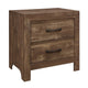 Queen Size Bedroom Set, Brown Finish, Panel Design, 2-Piece Set with Bed and Nightstand