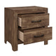 Queen Size Bedroom Set, Brown Finish, Panel Design, 2-Piece Set with Bed and Nightstand